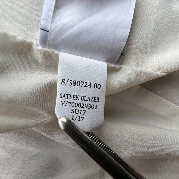 Banana Republic Tan Sateen Blazer Cotton Beige Single Button Short Jacket Sz 2T - Picture 11 of 14